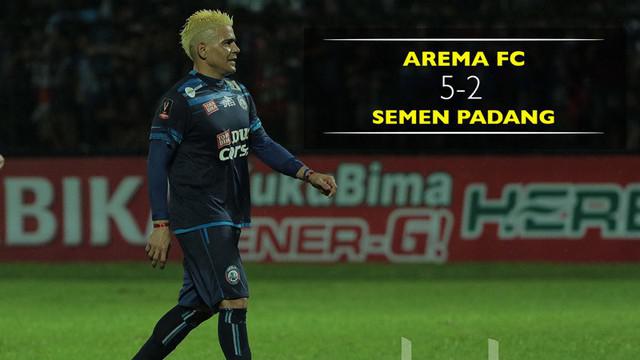 Berita video highlights laga Arema FC vs Semen Padang pada leg II Semifinal Piala Presiden 2017 dengan Cristian Gonzalez mencetak 5 gol.