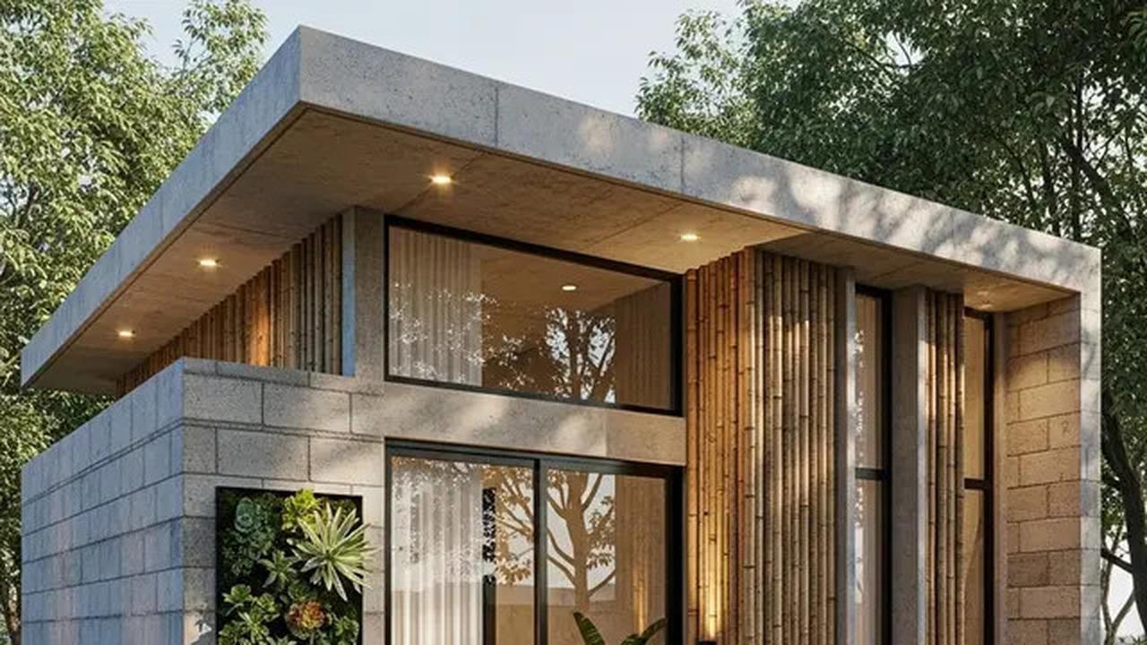 7 Model Rumah Kecil Tapi Cantik 4x6 Meter dari Batako dan Bambu dengan Teras dan Taman Mini