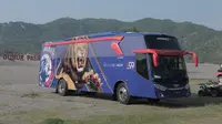 Bos Arema FC menggelar sayembara rebranding bus Arema FC yang bernama Jen99ala/Ist