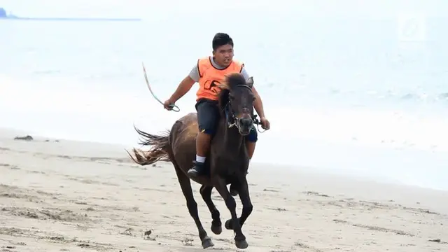 Menonton pacuan kuda di daratan sudah biasa. Warga Bireuen kini memiliki alternatif baru, memacu kuda dipinggir pantai.