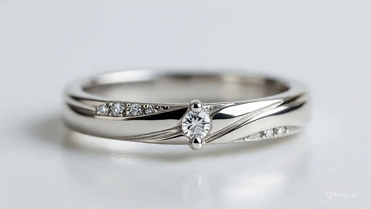 Model Cincin Emas Putih Simpel untuk Muslimah