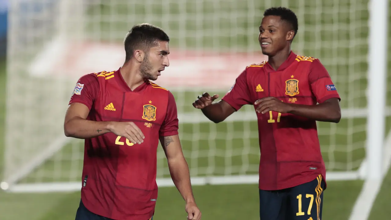 Selebrasi Pemain Spanyol saat Lumat Ukraina di UEFA Nations League