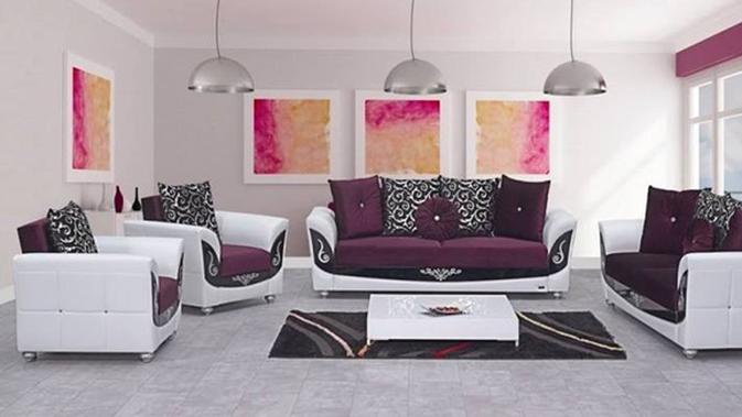 Ruang Tamu Nuansa Pink Dan Ungu Bikin Rumah Kamu Makin Mengesankan