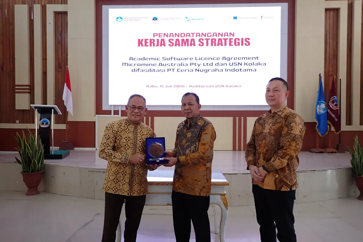 PT Ceria Nugraha Indotama memperkuat pendidikan pertambangan melalui hibah lisensi Micromine bagi USN Kolaka.