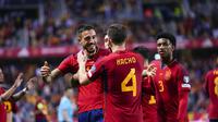 Spanyol berhasil mengalahkan Norwegia dengan skor 3-0 pada laga pembuka Grup A Kualifikasi Euro 2024 di Estadio La Rosaleda, Spanyol, Minggu (26/3/2023). (AP/Manu Fernandez)