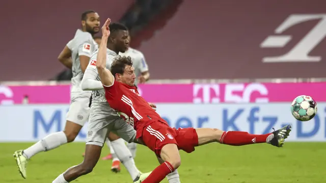 FOTO: Menang 2-0 atas Leverkusen, Bayern Munich di Ambang Juara - Leon Goretzka; Edmond Tapsoba