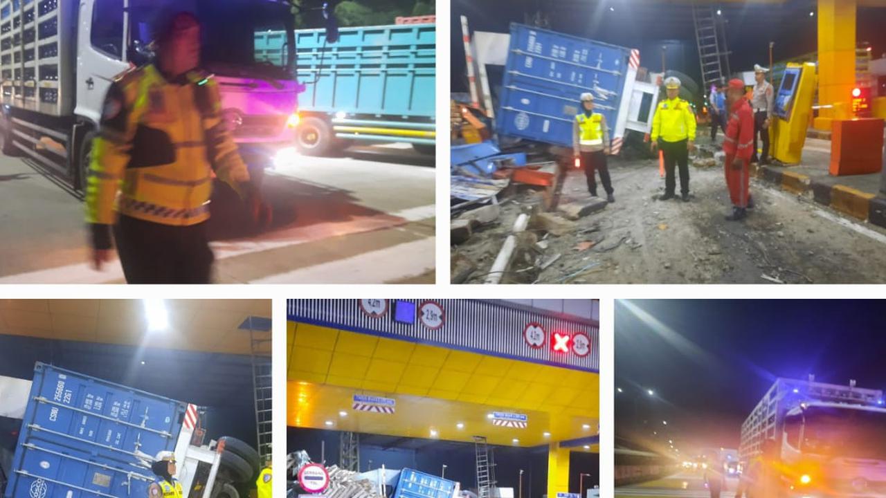 Rem Bermasalah, Dua Truk Tabrak Gerbang Tol Ciawi 2, Ini Penjelasan Kasat PJR