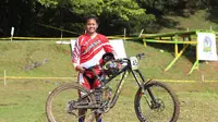 Pebalap Sepeda Indonesia, Tiara andini prastika sukses meraih emas ketiga untuk Indonesia cabang mountain Bike, Senin (20/8/2018)