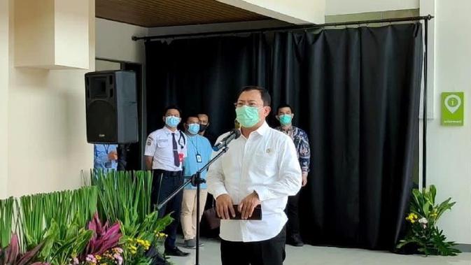 Menkes Terawan tinjau simulasi vaksin COVID-19 di RSPI Sulianti Saroso Jakarta Utara. (Istimewa)