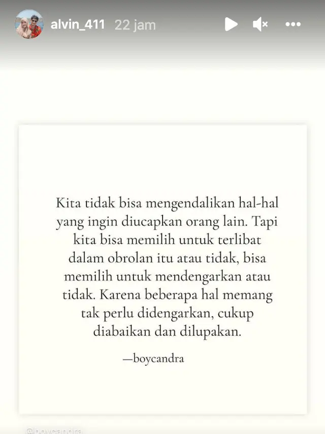 Unggahan Alvin Faiz. (Foto: Instagram @alvun_411)