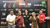 Konferensi pers Indofood Ironman 70.3 Bintan di Wyndham Casablanca Hotel, Jakarta, 25 Juni 2019. (Liputan6.com/Asnida Riani)