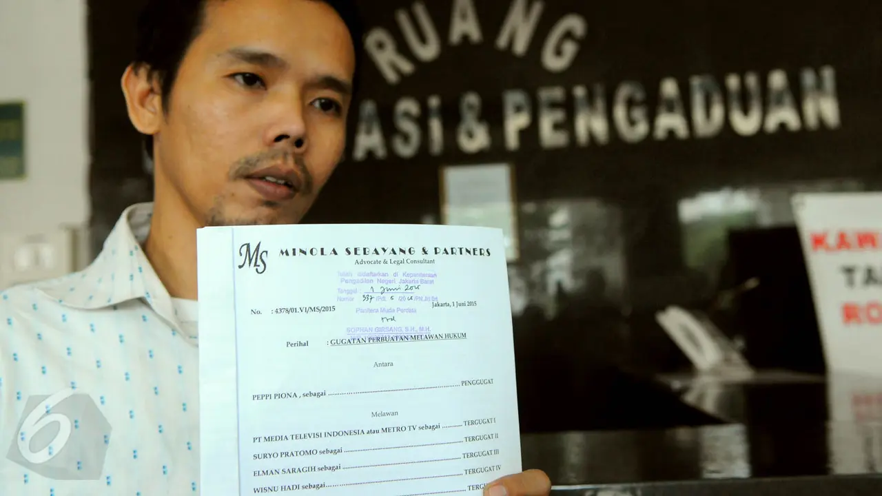 Peppi Piona Tuntut Metro TV Rp 1 Triliun