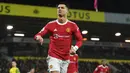 Manchester United berhasil menang tipis 1-0 atas tuan rumah Norwich City lewat gol penalti Cristiano Ronaldo dalam laga pekan ke-16 Liga Inggris, Sabtu (11/12/2021). Namun, kemenangan susah payah tersebut beum memuaskan Ralf Rangnick atas kinerja pasukannya. (AFP/Daniel Leal)