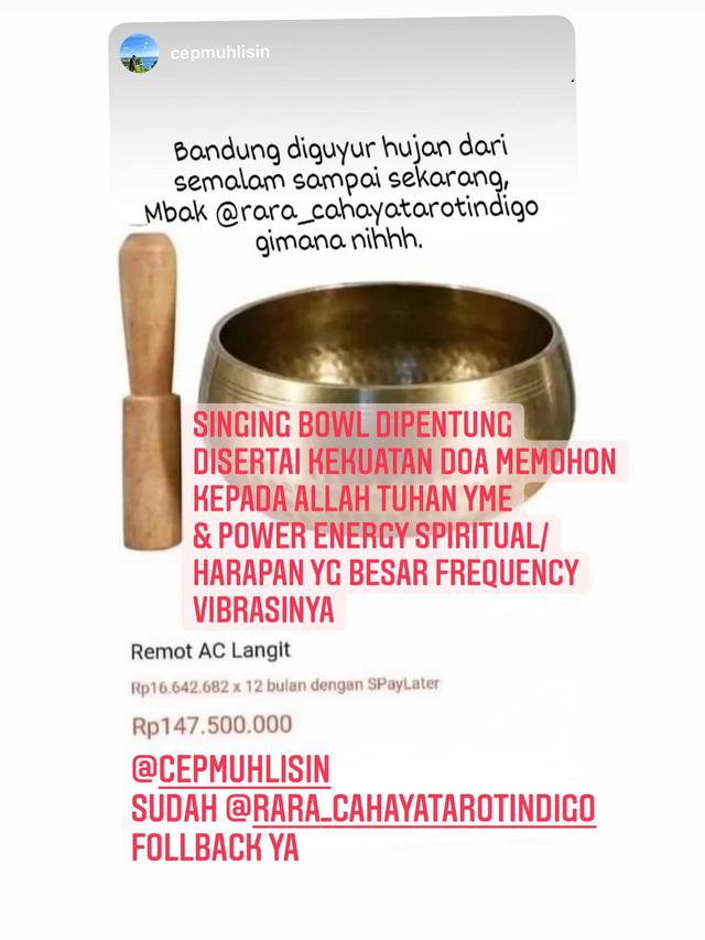 4 Fakta Singing Bowl Milik Rara Pawang Hujan, Dijual Rp 147,5 Juta di Marketplace