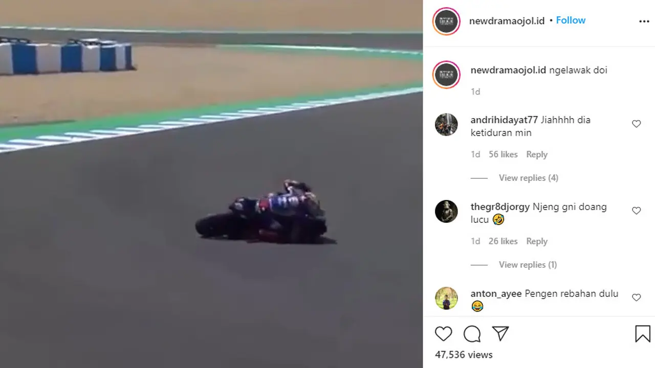 Kejadian lucu di lintasan balap