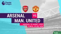 Jadwal Premier League 2018-2019 pekan ke-30, Arsenal Vs Manchester United. (Bola.com/Dody Iryawan)