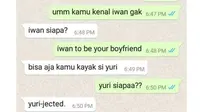 6 Chat Nembak Cewek Pakai Pelesetan Nama Iwan, Ada yang Jadian (sumber: Instagram.com/awreceh.id)