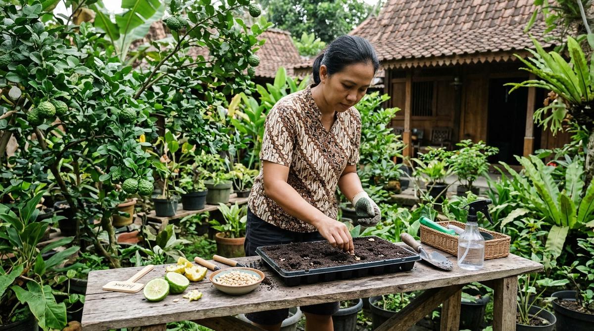 Cara Memperbanyak Daun Jeruk Purut (AI Generated)