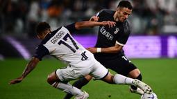 Juventus mengamankan kemenangan tipis 1-0 ketika meladeni Lecce dalam duel pekan ke-6 Serie A Liga Italia 2023/2024. (MARCO BERTORELLO/AFP)