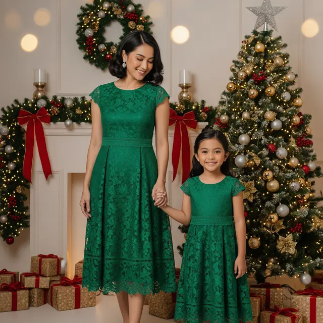 Dress Natal Hijau 2025 (Image by Gemini AI)