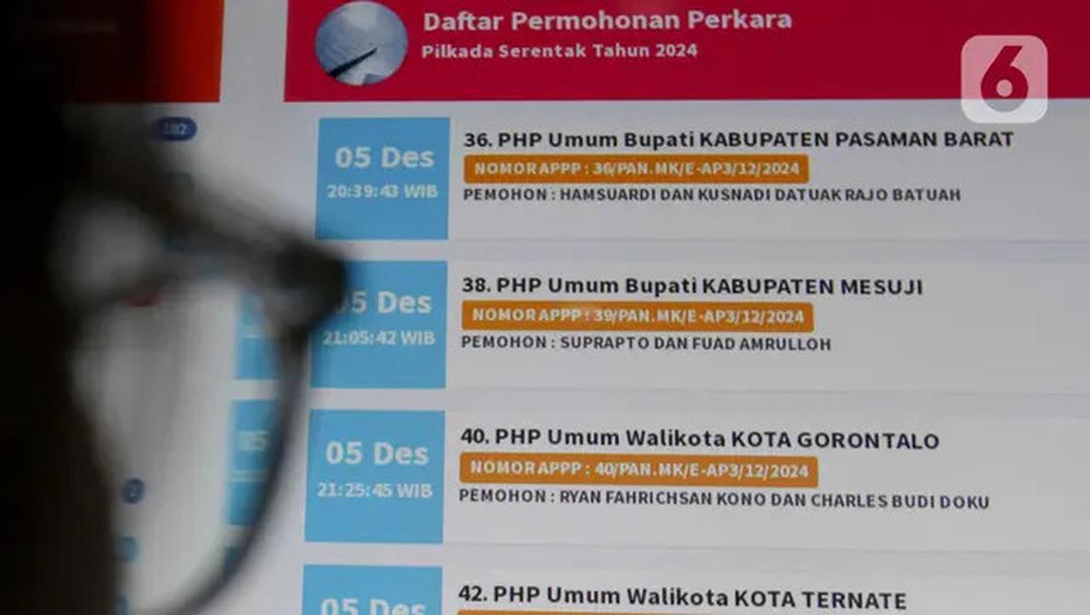 Hingga Hari Ini, Mahkamah Konstitusi Terima 211 Gugatan Hasil Pilkada Serentak 2024