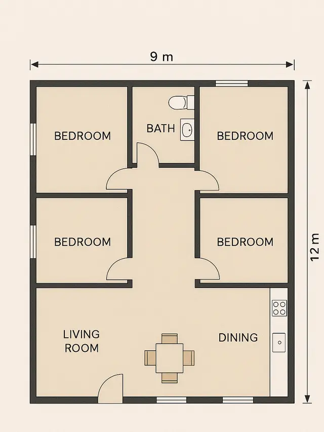 Denah Rumah Minimalis (Created by AI)