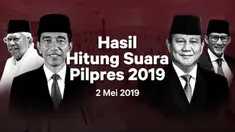 Berikut hasil hitung suara Pemilu 2019 yang sudah masuk di situs pemilu2019.kpu.go.id pada Kamis 2 Mei 2019.