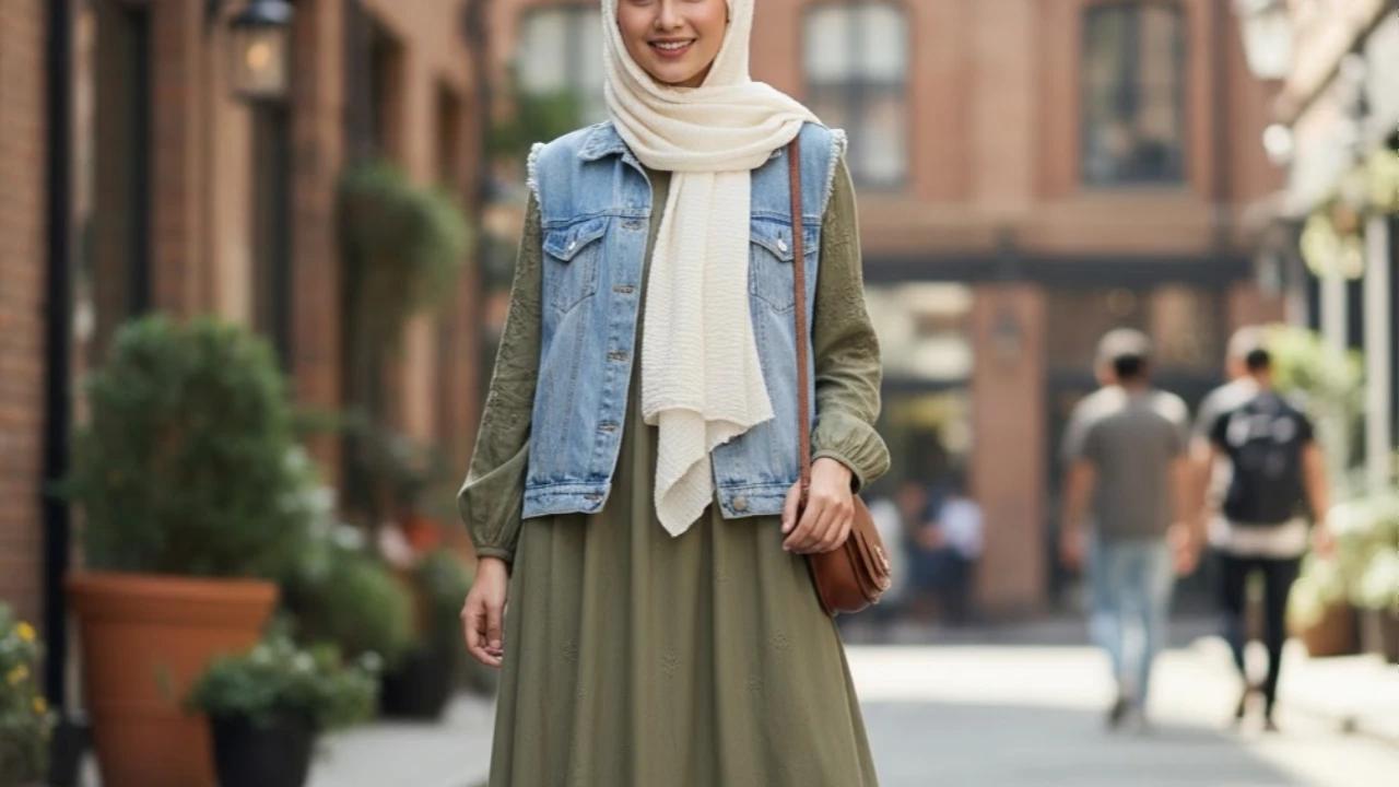 7 Model Gamis Terbaru Kombinasi Rompi, Inspirasi Tampil Stylish Tanpa Ribet