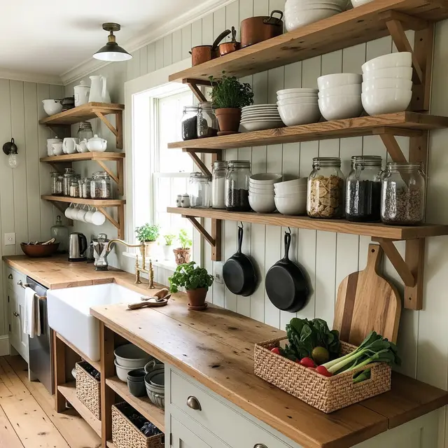 Dapur dengan Rak Terbuka