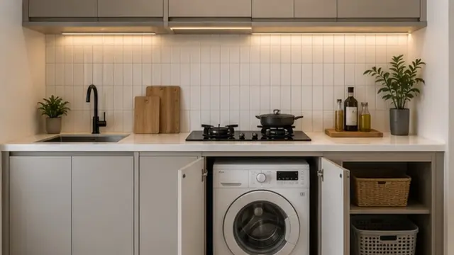 Contoh Dapur Kecil Dekat Area Cuci