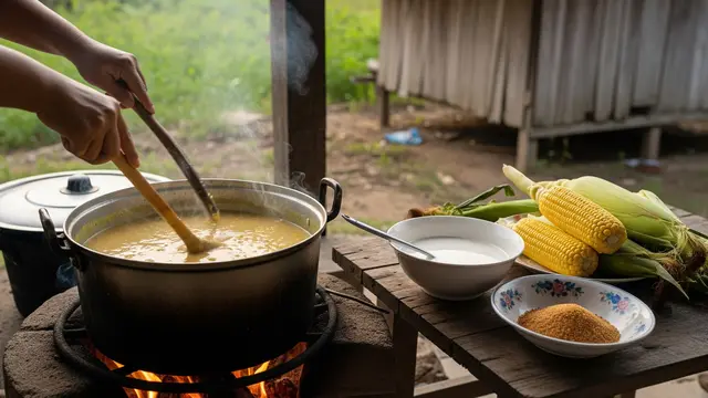 Resep Bubur Jagung Santan ala Kampung/AI Generated