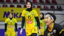 Nama pertama ada outside hitter andalannya Gresik Petrokimia Pupuk Indonesia, Hany Budiarti. Dara kelahiran Kediri, 20 Agustus 1996 tersebut tercatat memiliki pengikut sebanyak 187 ribu di akun Instagramnya @hanybudiarti15. (Bola.com/Bagaskara Lazuardi)