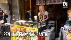 Tak hanya berparas cantik, penjual makanan asli Jepang ini juga memiliki keahlian yang mengagumkan.