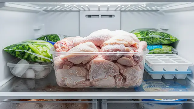 Ayam mentah di dalam kulkas