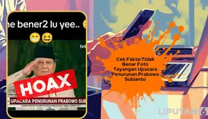 Cek Fakta: Tidak Benar Foto Tayangan Upacara Penurunan Presiden Prabowo