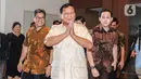 Prabowo mengaku mendapat nasihat dari para pemuka agama umat Katolik tersebut. Ia mengatakan mereka sama-sama berkomitmen menciptakan suasana Pemilu yang damai. (Liputan6.com/Angga Yuniar)