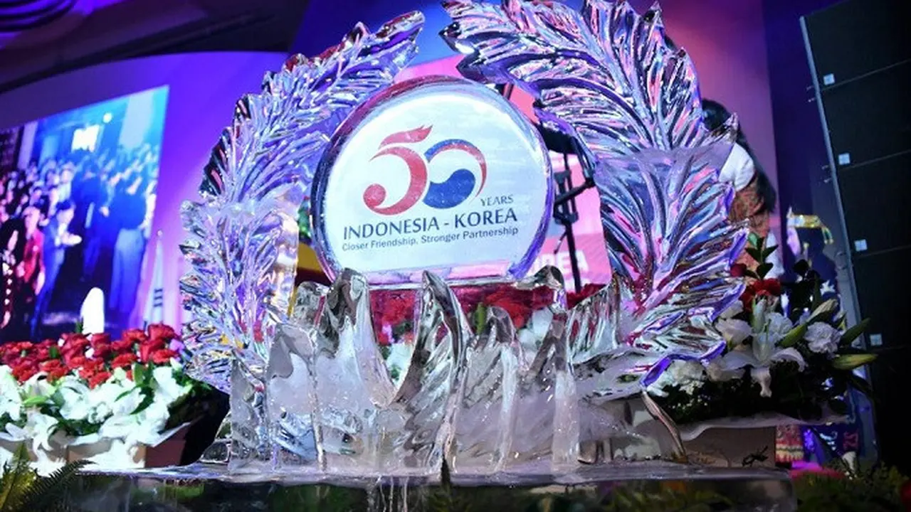 Resepsi diplomatik memperingati 50 tahun hubungan kerja sama Indonesia-Korea Selatan sekaligus perayaan HUT ke-78 Kemerdekaan RI di Seoul, Kamis (31/8/2023). (Dok. Kemenko Polhukam)