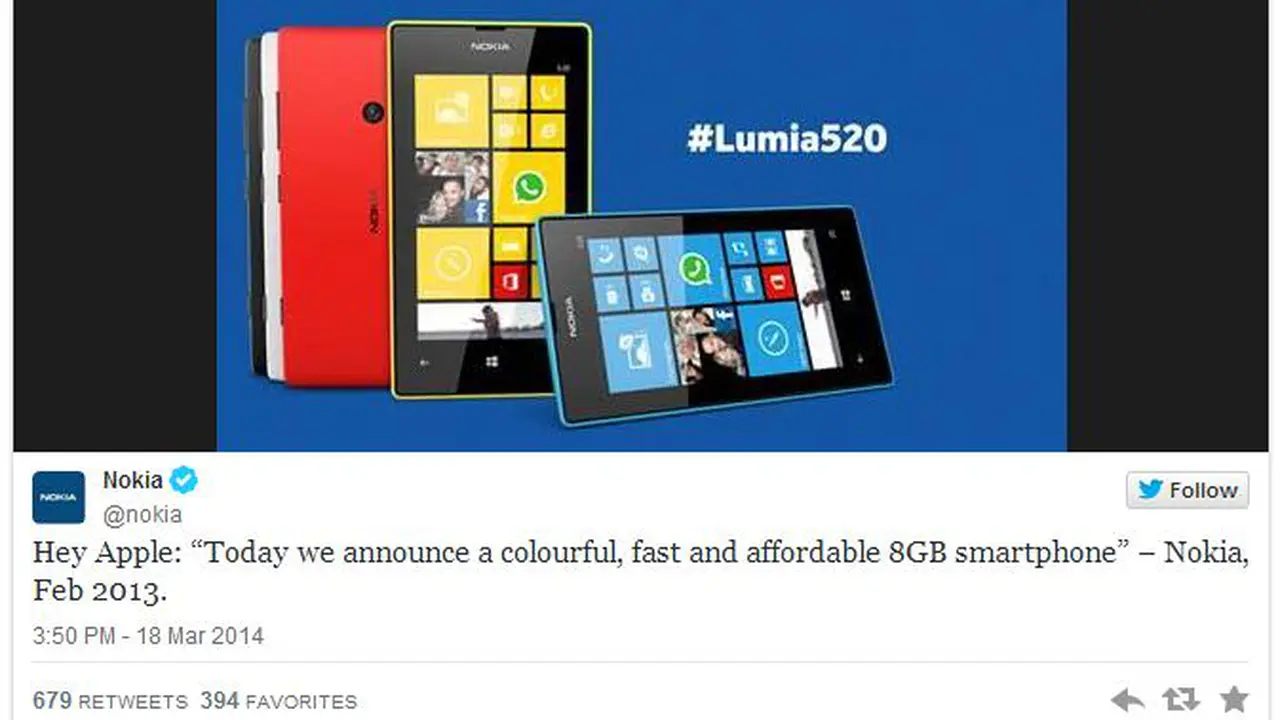 Nokia Ejek Niatan Apple Rilis iPhone 5C Versi Lebih Murah