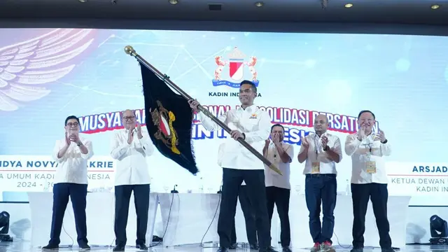 Ketua Umum Kadin Indonesia Anindya Novyan Bakrie atau Anindya Bakrie dalam acara 'Musyawarah Nasional Konsolidasi Persatuan Kadin Indonesia'.