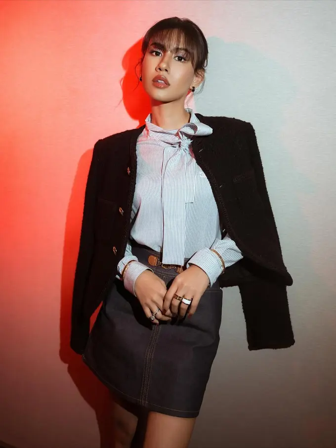 Potret Tampilan Baru Shenina Cinnamon di Gala Premiere Film Dopamin, Tampil Manis dengan Rambut Berponi