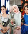 Raih empat penghargaan sekaligus, Syifa Hadju memilih tampil mengenakan ruffle mini dress dengan motif cetakan koran yang memikat. [@syifahadju].