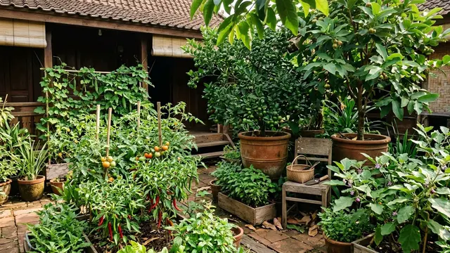 Mini Food Forest di Teras Rumah Kampung (Foto: Gemini AI)