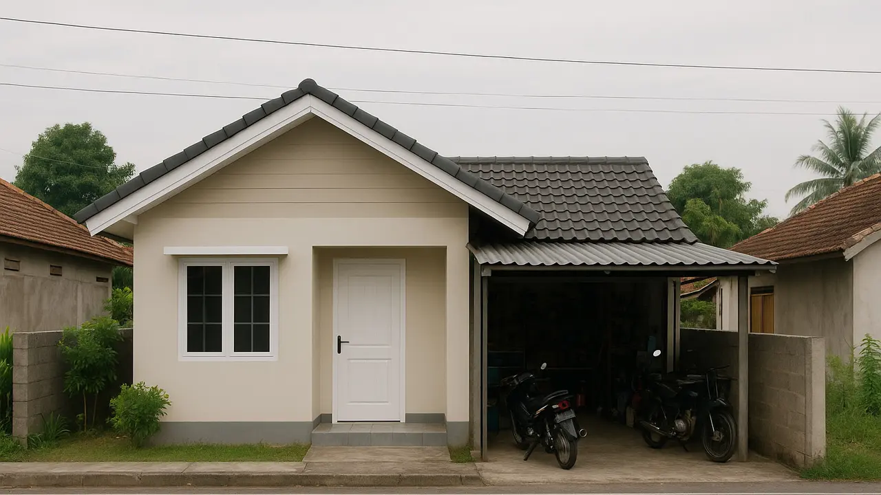 Model Rumah Sederhana Dilengkapi dengan Bengkel