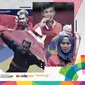 Peraih medali emas Asian Games 2018 dari Tim Indonesia. (Bola.com/Dody Iryawan)