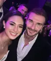 Aurelie Moeramas tampil memukau kala bertemu David Beckham di sebuah pesta di Macao. [Foto: Instagram/ Aurelie]