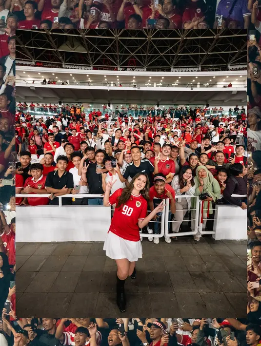 Di akhir keterangannya, dia berterima kasih kepada semua supporter yang sudah mmeberi dukungan penuh dengan semangat yang begitu besar untuk Timnas Indonesia. (Foto: Instagram/ raisa6690)