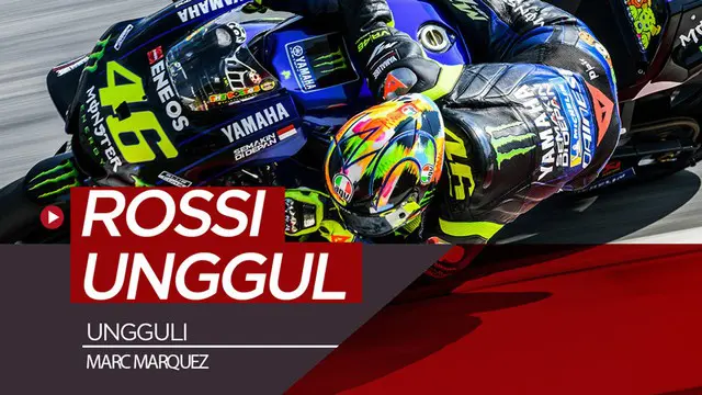 Berita video pembalap Monster Energy Yamaha, Valentino Rossi, mengungguli rider Repsol Honda, Marc Marquez, pada hari kedua tes MotoGP di Sepang, Malaysia, Kamis (7/2/2019).