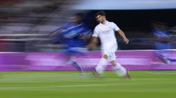 Pemain Real Madrid, Marco Asensio, saat melawan Al Hilal pada laga final Piala Dunia Antarklub 2023 di Stadion Prince Moulay Abdellah, Rabat, Maroko, Sabtu (11/2/2023). Real Madrid memastikan diri menjadi juara Piala Dunia Antarklub 2023. (AP Photo/Manu Fernandez)