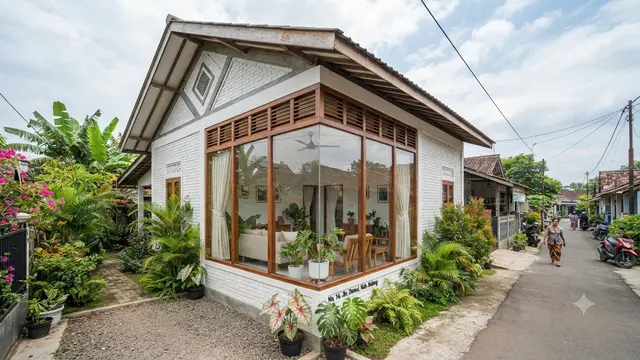 Ide desain Rumah Jengki model jendela sudut lebar berongga