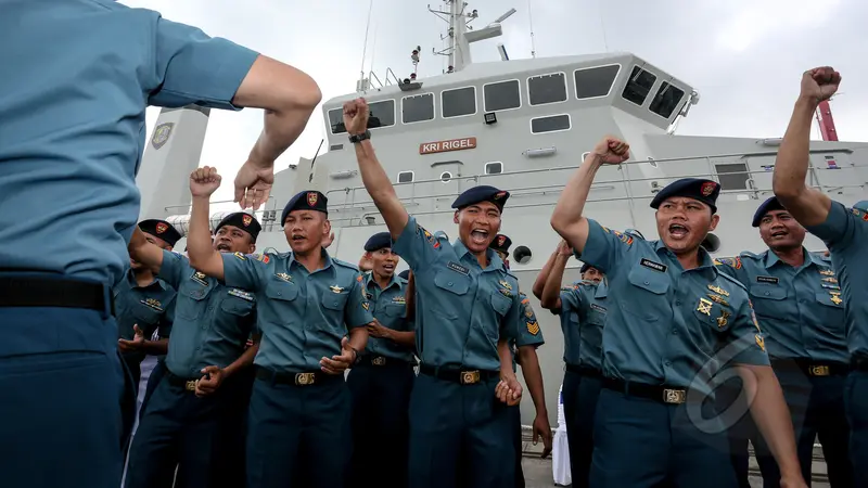 KSAL Sambut Kedatangan Kapal Survei Canggih KRI Rigel 933 